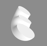 a 3d model of a white sphere on a gray background